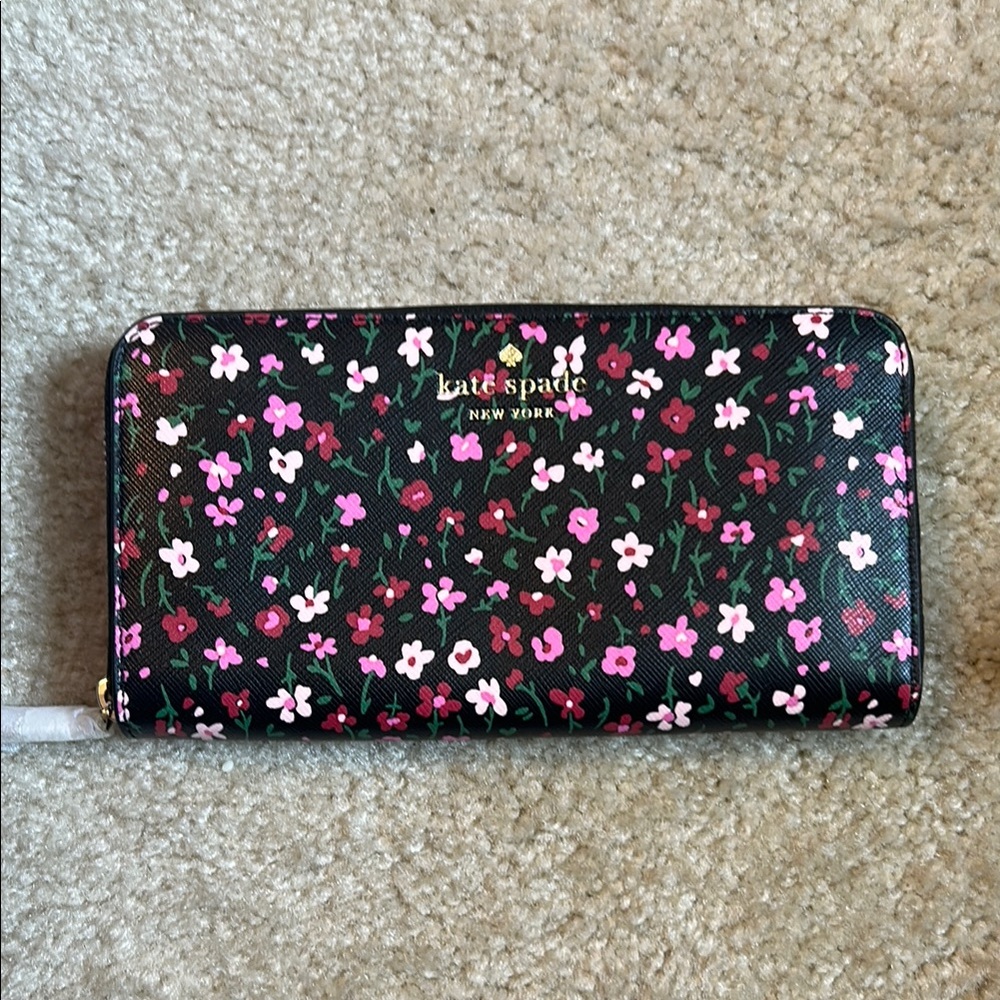 Kate Spade Black Floral Women's Wallet